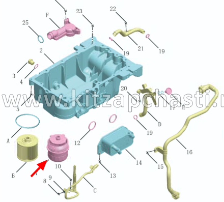 ФИЛЬТР МАСЛЯНЫЙ В СБОРЕ Geely ATLAS NEW FX11-J1 1056528800